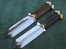 Viking Dagger Knife , Superior Lot Of 2 Custom Made D2 Steel Viking Dagger Set