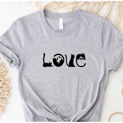 Love Cat Shirt, Cat Lover Tee, Love Cat T- Shirt, Cat Heart Tee, Animal Lover Tee, Cat Tee, Love Cat Shirt, Love T-Shirt