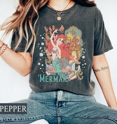 Retro Little Mermaid Comfort Colors, Disney Ariel Shirt