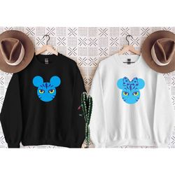 Pandora Avatar Mickey Minnie Ears Matching Sweatshirt, Family Disney Mickey Mouse Ears With Avatar Face, Avatar Fans,Ava