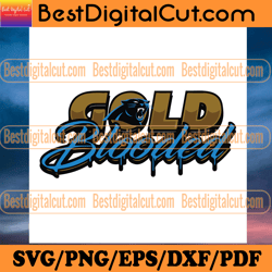Gold Blooded Carolina Panthers Svg, Sport Svg, Car
