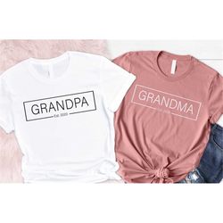 Grandpa and Grandma Shirt, Grandma Est 2020, Mother's Day Gift From Daughter, Women V-Neck Tee, Mama And Me, Lovely Mama