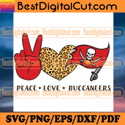 Peace Love Buccaneers Svg, Sport Svg, Tampa Bay Bu
