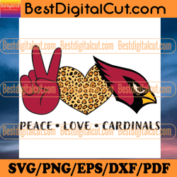 Peace Love Cardinals Svg, Sport Svg, Arizona Cardi