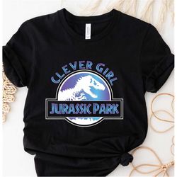 Clever Girl T-shirt, Jurassic Park Distressed Teal Raptor Jurassic Park Shirt, Gift For Men, Graphic Jurassic Park Retro