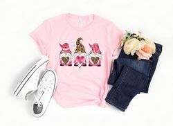 Love Gnome Shirt,Leopard Print Valentines Day Shirt,Valentines Day Shirts For Woman,Heart Shirt,Cute Valentine Shirt,Val