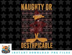 Looney Tunes Christmas Daffy Duck Naughty Or Desthpicable png, sublimation, digital download