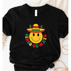Cinco De Mayo Smile Face Shirt, Sombrero Shirt, Lets Fiesta Shirt, 5 De Mayo Shirt, Mexican Festival T-Shirt, Mexico Bac