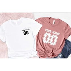 Customized Sports T-Shirt, Name and Number, Customize Shirt, Sports Team Shirts, Dad Gift, Gift Idea, Your Own Writing,