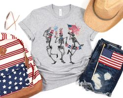4th of July Skellies, 4th of July Shirts, Dancing Skeleton Shirt, American Flag Shirt,4th of July, Stars and Stripes Shi