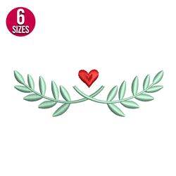 Heart Wreath embroidery design, Machine embroidery pattern, Instant Download