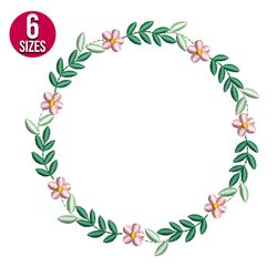 Floral Wreath embroidery design, Machine embroidery pattern, Instant Download