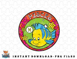 Disney The Little Mermaid Flounder Zodiac Pisces Retro png, sublimation, digital download