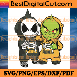 Jack and Grinch Green Bay Packers,Sport Svg, Footb