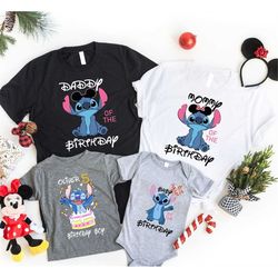 Lilo and Stitch Birthday Boy-Girl Shirts, Lilo and Stitch Family Matching Birthday Shirts, Birthday Shirts for Lilo and