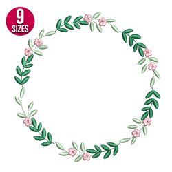 Flower Wreath embroidery design, Machine embroidery pattern, Instant Download