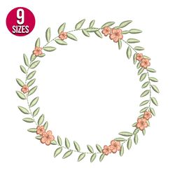 Floral Frame embroidery design, Machine embroidery pattern, Instant Download