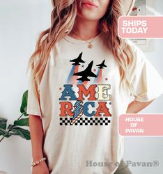 American Flyover, Independece Day Shirt, USA Shirt, Summer BBQ t-shirt, America shirt Comfort Colors, 4th of July Shirt,