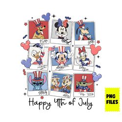 Retro Mickey and Friends 4th of July Png, Disney Happy 4th of July Png, Disney Png, 4th Of July Png Digital File