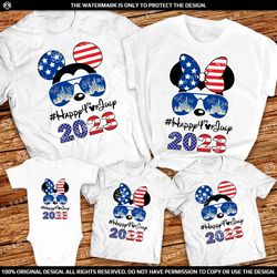 Disney 4th of July Shirts Happy 4th of July American Flag Mickey and Minnie Family Shirts 2023 Disney World Independance