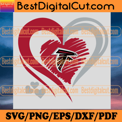 Atlanta Falcons Heart Logo Svg, Sport Svg, Footbal