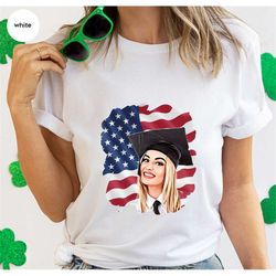 Personalized Your Photo Shirt, High School Photo T-Shirt, USA Portrait from Photo Shirt, Custom Graduation Gifts, Custom