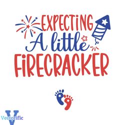 Expecting A Little Firecracker SVG 4th Of July SVG Cutting File