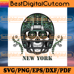 New York Jets Skull Helmet Svg, Sport Svg, Footbal