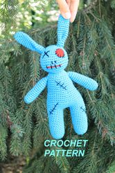 PDF Crochet Pattern,bunny  Crochet Pattern,  Amigurumi Pattern, Crochet Toy Pattern, Rabbit zombie  pdf
