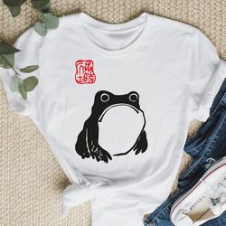 Japanese Frog Shirt, Japanese Art T-Shirt, Aesthetic Shirt, Grumpy Japanese Frog Shir