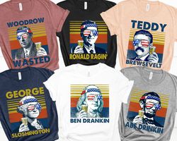 4th Of July Drinking Presidents Shirt, Drunk Presidents Shirt, Ben Drankin Shirt, Christmas Squad Drinking party matchin