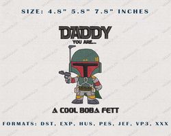 Daddy Are Cool Embroidery Design, Father Day Embroidery Design, Father Movie Embroidery File, Embroidered Shirt, Instant