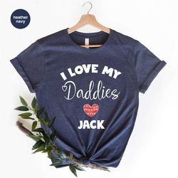 custom gay dads gift, trendy dad graphic tees, fathers day gifts, personalized daddy toddler shirt, lgbtq gift, i love m