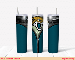 Jacksonville Jaguars Zipper Tumbler Wrap Design, NFL Tumbler, 20oz Skinny Tumbler