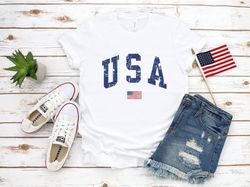 USA Distressed Shirt T-Shirt, 4th Of July Shirt, Patriotic Shirt, USA Shirt, America Shirt, Gift For Her, Cute USA Shirt