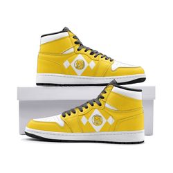 Power Rangers Yellow JD1 Shoes, Power Rangers Yellow Jordan 1 Shoes, Power Rangers Yellow Shoes Sneaker