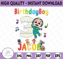 Cocomelon Personalized Name And Ages Birthday PNG, Cocomelon Brithday Png,Cocomelon Family Birthday Png, Watermelon Only