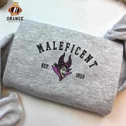 Villains Maleficent Embroidered Crewneck, Halloween Sweatshirt, Maleficent Embroidered Hoodie, Unisex T-shirt