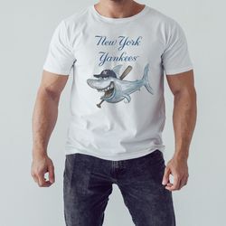 New York Yankees Shark 2023 Shirt, Unisex Clothing, Shirt For Men Women, Graphic Design, Unisex Shirt