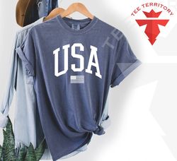 Comfort Colors USA Tshirt, 4 of July Tshirt, USA Flag Tshirt, USA Shirt for 4of July, Independent Day Shirt, Big Letter