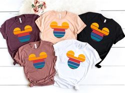 Retro Sunset Mickey Shirt, Colorful Mickey Shirt, Magic Kingdom Shirt, Matching