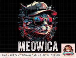 Meowica 4th of July Cat American Flag America USA Funny png, instant download, digital print