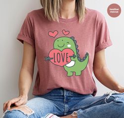 Valentines Day Shirts, Valentines Gifts, Kids Valentines TShirt, Valentines for Kids, Dinosaur Graphic Tees, Gifts for K