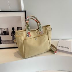 Canvas bag tote bag women's new fashion simple large-capacity shoulder bag Messenger bag