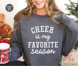 Cheer Is My Favorite Season Sweatshirt, Cheer leader Shirt, Cheer Gifts, Football Lover Long Sleeve Shirt, Game Sport, S