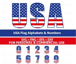 USA FLAG FONT Svg, Usa Flag Alphabets and numbers svg, Patriotic Svg, American Flag Font Svg Cricut, American Flag Svg,