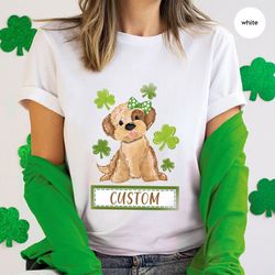 Customized St Patricks Day Shirt, Cute Shirt, Personalized Irish T-Shirt, Four Leaf Clover Shirt, Gift for Her, Graphic
