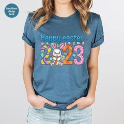 Cute Easter Shirts, Easter Gifts, Easter Shirts for Kids, Bunny Graphic Tees for Women, Happy Easter 2023 T-Shirt, Easte