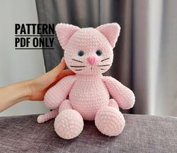 Crochet cat doll patern, Cat Amigurumi Pattern, seamless crocheted kitten instructions, baby shower, birthday gift, diy