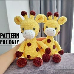 PDF plush Giraffe Crochet Pattern, Geoff the Giraffe Crochet Pattern, Giraffe Amigurumi Pattern (English)